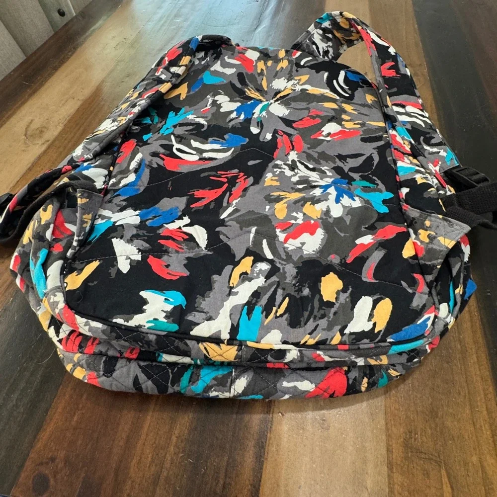 Vera Bradley Painted Feathers Quilted Cotton Backpack Laptop Bag 22376-J17